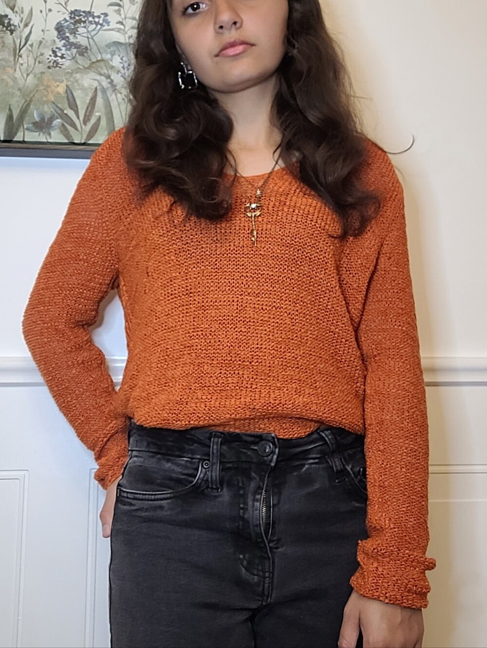 Cozy Orange Women's Knit Sweater